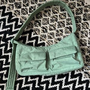 BAGGU Seafoam Green Cargo Shoulder Bag